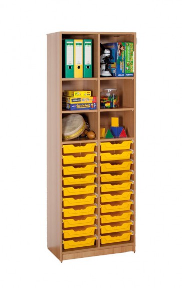 Klassenraumregal, 4 Böden, 20 kleine Boxen, B/H/T: 70 x 190 x 40 cm