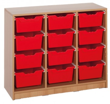 Klassenraumregal, 12 große Boxen, B/H/T: 104,5 x 83,5 x 40 cm