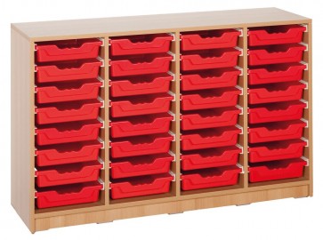 Klassenraumregal, 32 kleine Boxen, B/H/T: 138,5 x 83,5 x 40 cm