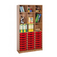 Klassenraumregal, 6 Böden, 24 kleine Boxen, B/H/T: 104,5 x 190 x 40 cm
