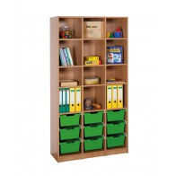 Klassenraumregal, 9 Böden, 9 große Boxen, B/H/T: 104,5 x 190 x 40 cm