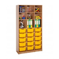 Klassenraumregal, 6 Böden, 15 große Boxen, B/H/T: 104,5 x 190 x 40 cm