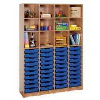 Klassenraumregal, 8 Böden, 40 kleine Boxen, B/H/T: 139 x 190 x 40 cm