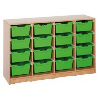 Klassenraumregal, 16 große Boxen, B/H/T: 138,5 x 83,5 x 40 cm