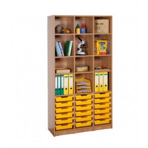 Klassenraumregal, 9 Böden, 18 kleine Boxen, B/H/T: 104,5 x 190 x 40 cm