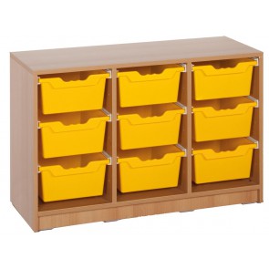 Klassenraumregal, 9 große Boxen, B/H/T: 104,5 x 65,5 x 40 cm