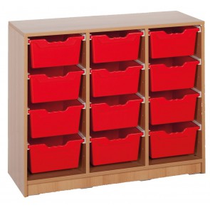 Klassenraumregal, 12 große Boxen, B/H/T: 104,5 x 83,5 x 40 cm