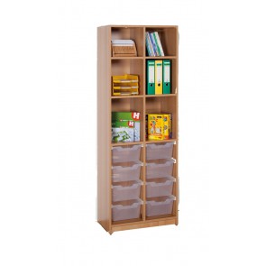 Klassenraumregal, 4 Böden, 8 große Boxen, B/H/T: 70 x 190 x 40 cm